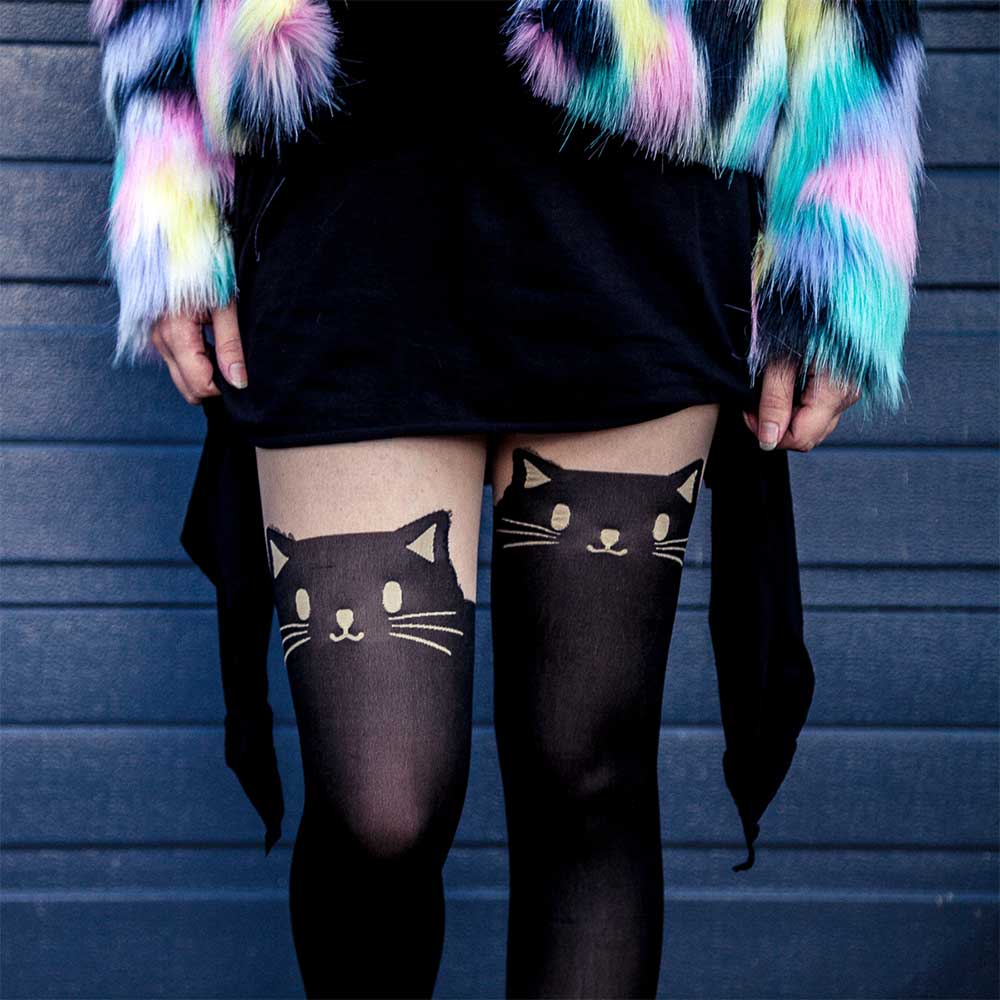 Leg Avenue - Black Cat Opaque Panty - Zwart